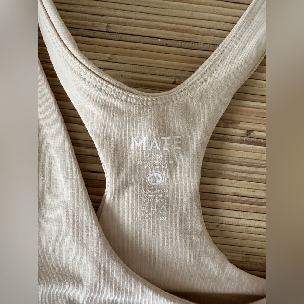 MATE the Label Racerback Crop Tank - Light Beige - Picture 2 of 4